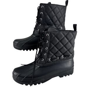 Sperry Black Quilted Duck Boots Women’s Size 9 Waterproof Winter Snow